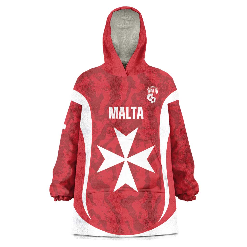 Malta Football Custom Wearable Blanket Hoodie Come One Reds - Wonder Print Shop