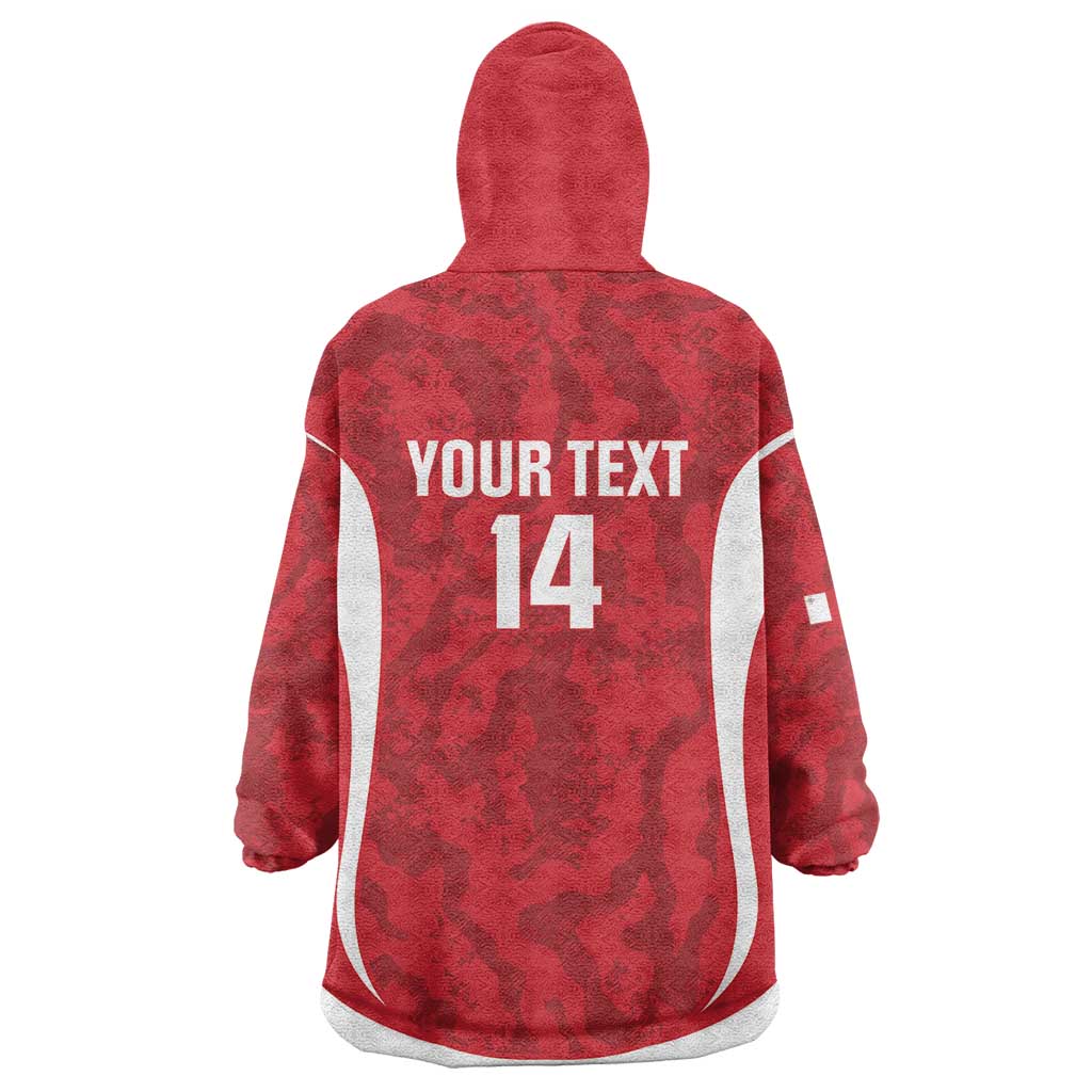 Malta Football Custom Wearable Blanket Hoodie Come One Reds - Wonder Print Shop