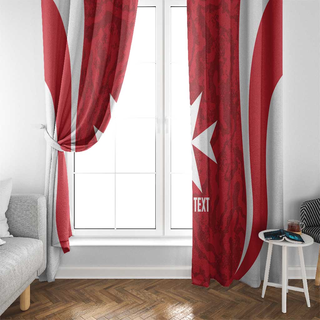 Malta Football Custom Window Curtain Come One Reds - Wonder Print Shop
