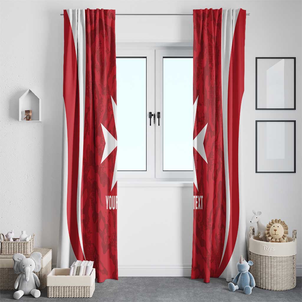 Malta Football Custom Window Curtain Come One Reds - Wonder Print Shop