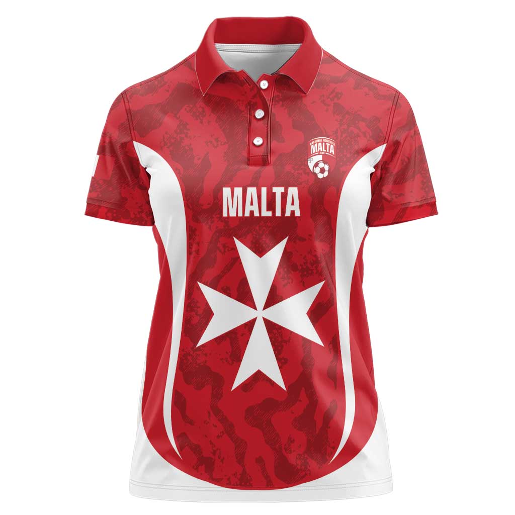Malta Football Custom Women Polo Shirt Come One Reds - Wonder Print Shop