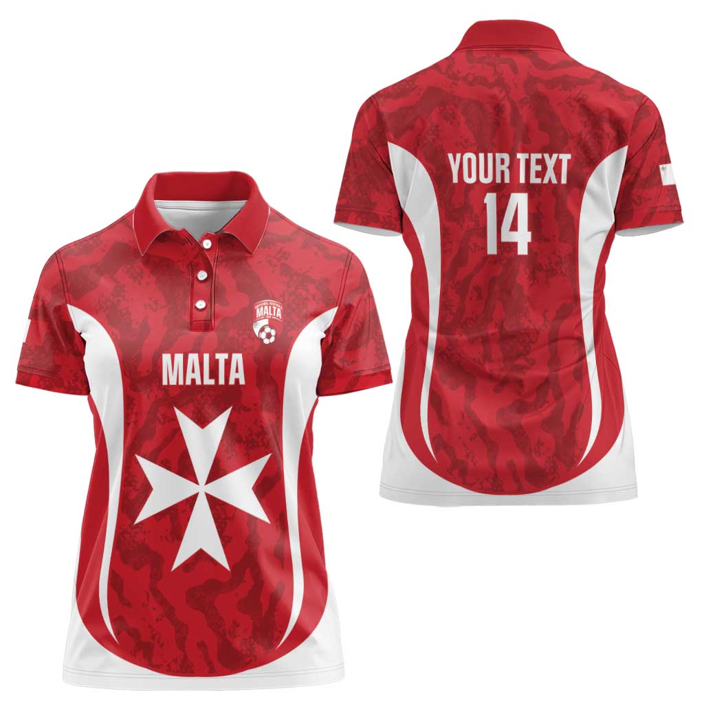 Malta Football Custom Women Polo Shirt Come One Reds - Wonder Print Shop