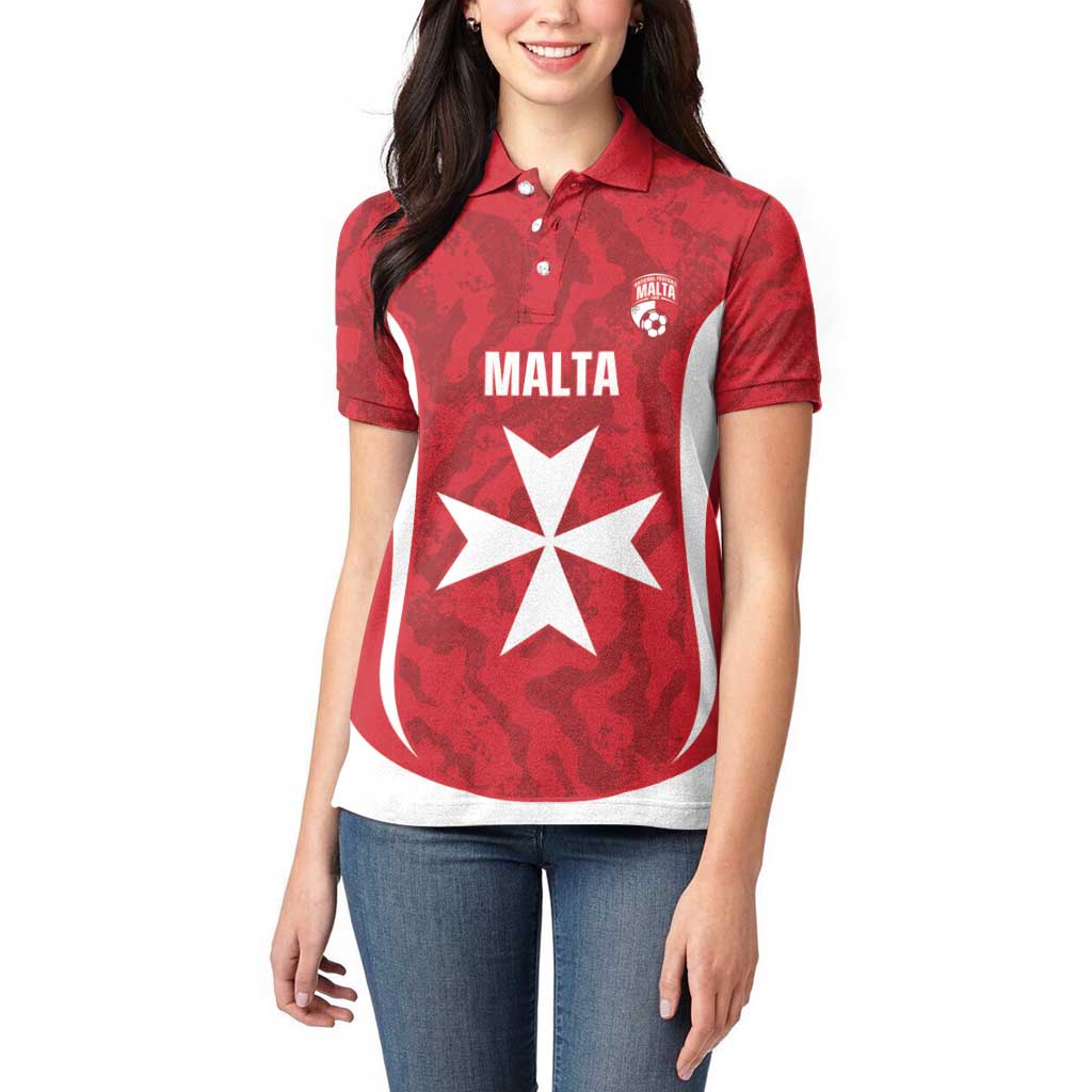 Malta Football Custom Women Polo Shirt Come One Reds - Wonder Print Shop