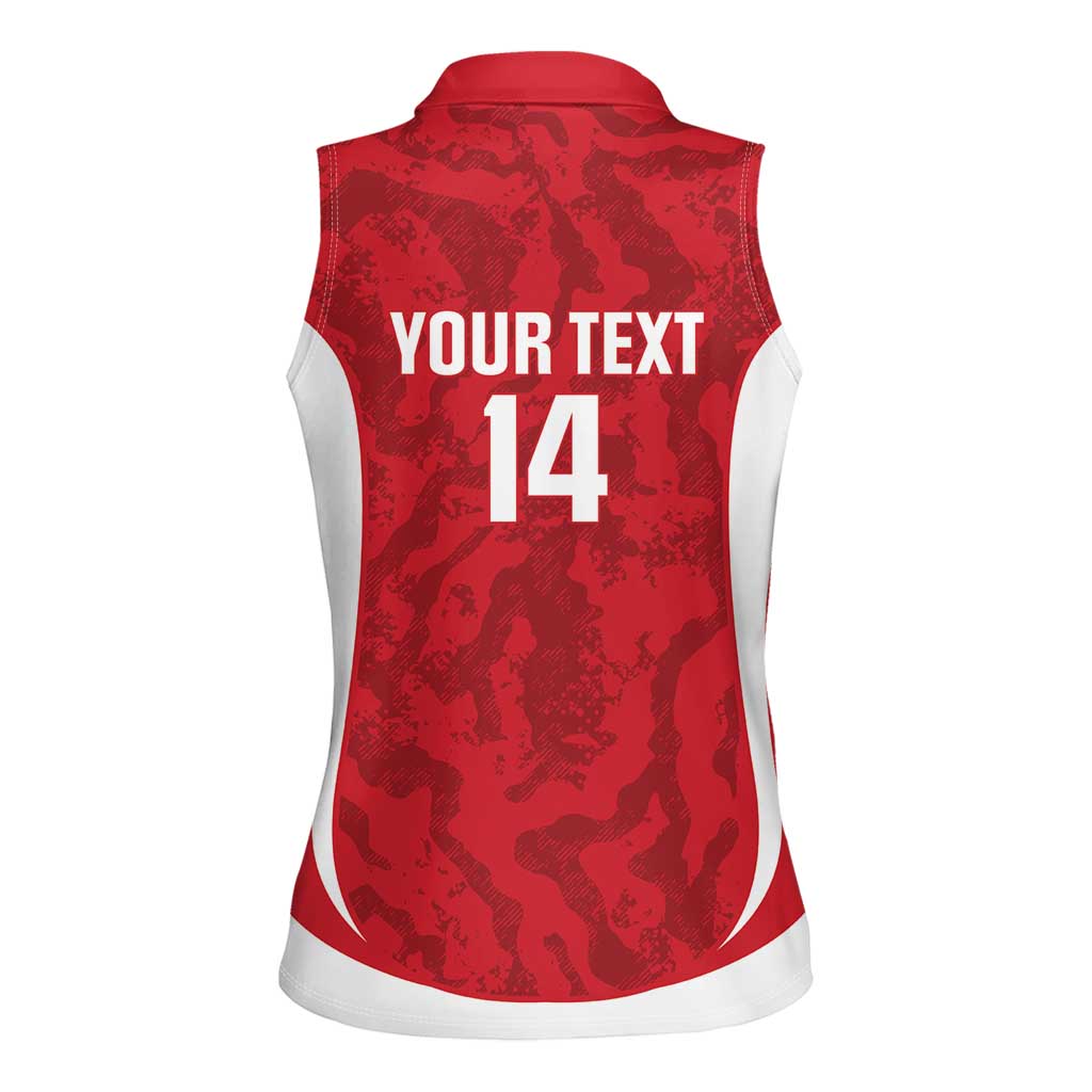Malta Football Custom Women Sleeveless Polo Shirt Come One Reds - Wonder Print Shop