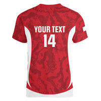 Malta Football Custom Women V-Neck T-Shirt Come One Reds - Wonder Print Shop