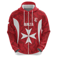 Malta Football Custom Zip Hoodie Come One Reds - Wonder Print Shop