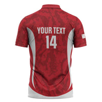 Malta Football Custom Zipper Polo Shirt Come One Reds - Wonder Print Shop