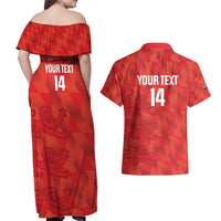Custom Cayman Islands Football Couples Matching Off Shoulder Maxi Dress and Hawaiian Shirt 2025 Go Champions