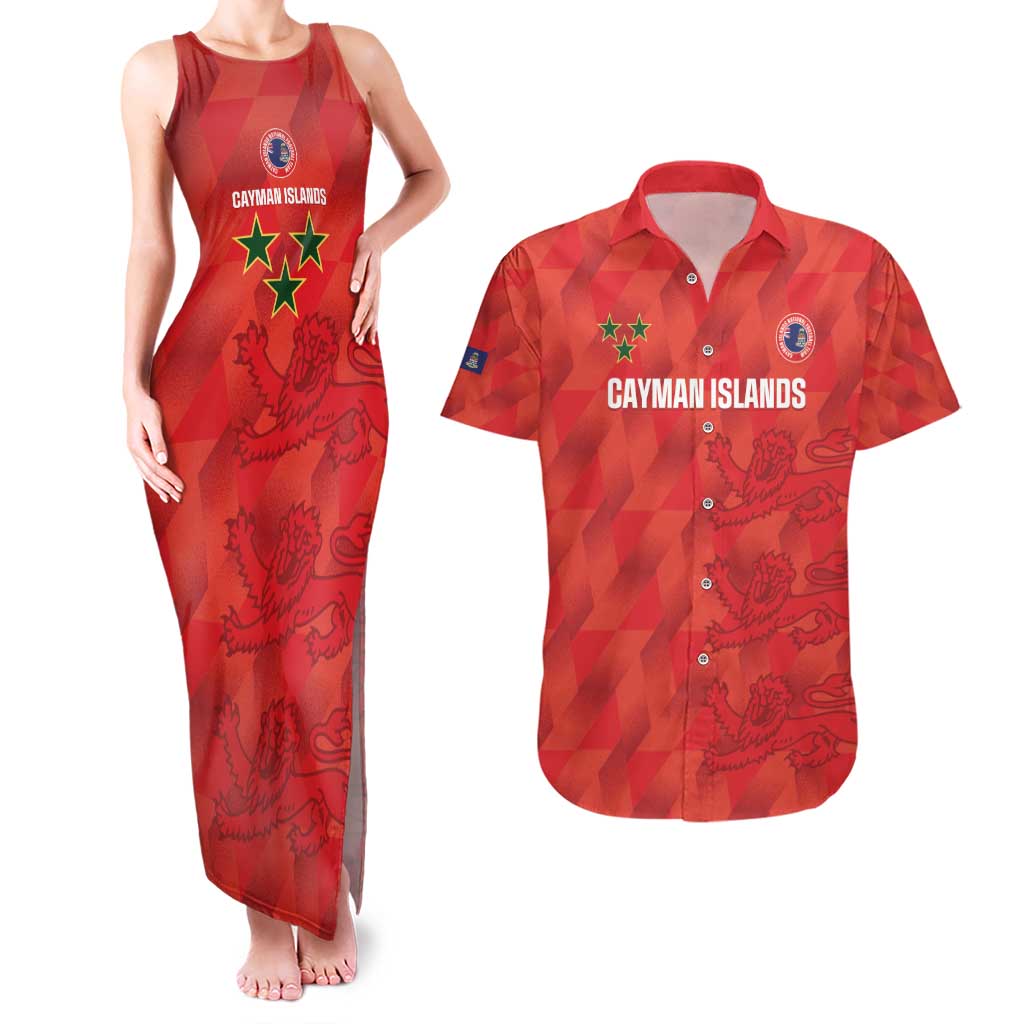 Custom Cayman Islands Football Couples Matching Tank Maxi Dress and Hawaiian Shirt 2025 Go Champions