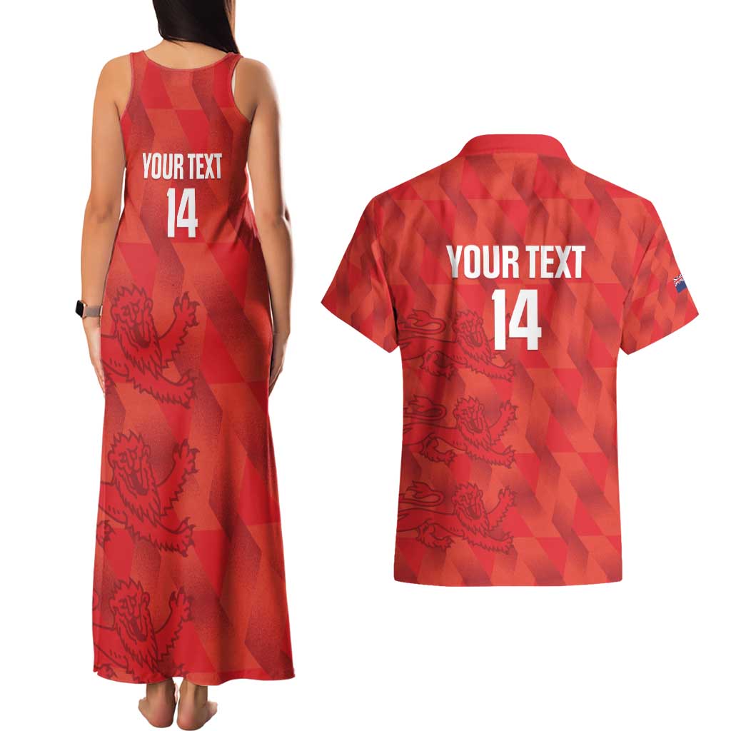 Custom Cayman Islands Football Couples Matching Tank Maxi Dress and Hawaiian Shirt 2025 Go Champions