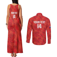 Custom Cayman Islands Football Couples Matching Tank Maxi Dress and Long Sleeve Button Shirt 2025 Go Champions
