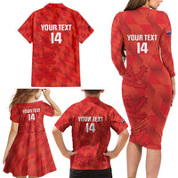 Custom Cayman Islands Football Family Matching Long Sleeve Bodycon Dress and Hawaiian Shirt 2025 Go Champions - Wonder Print Shop