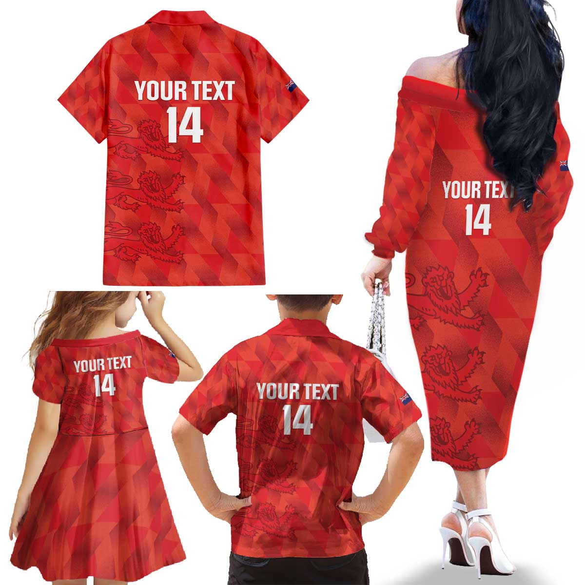 Custom Cayman Islands Football Family Matching Off The Shoulder Long Sleeve Dress and Hawaiian Shirt 2025 Go Champions