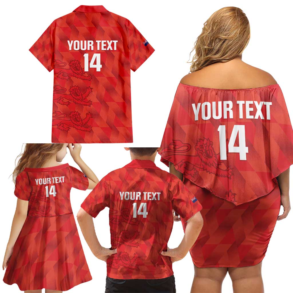Custom Cayman Islands Football Family Matching Off Shoulder Short Dress and Hawaiian Shirt 2025 Go Champions - Wonder Print Shop