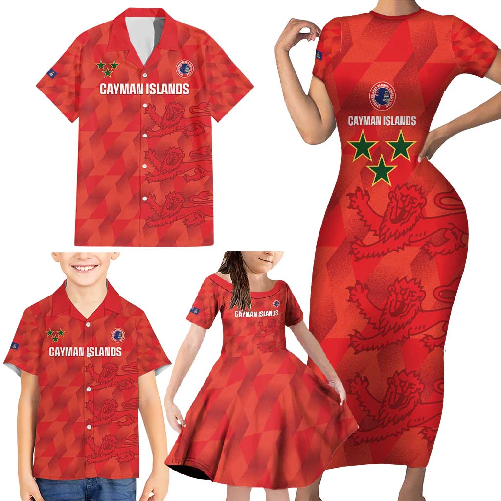 Custom Cayman Islands Football Family Matching Short Sleeve Bodycon Dress and Hawaiian Shirt 2025 Go Champions - Wonder Print Shop