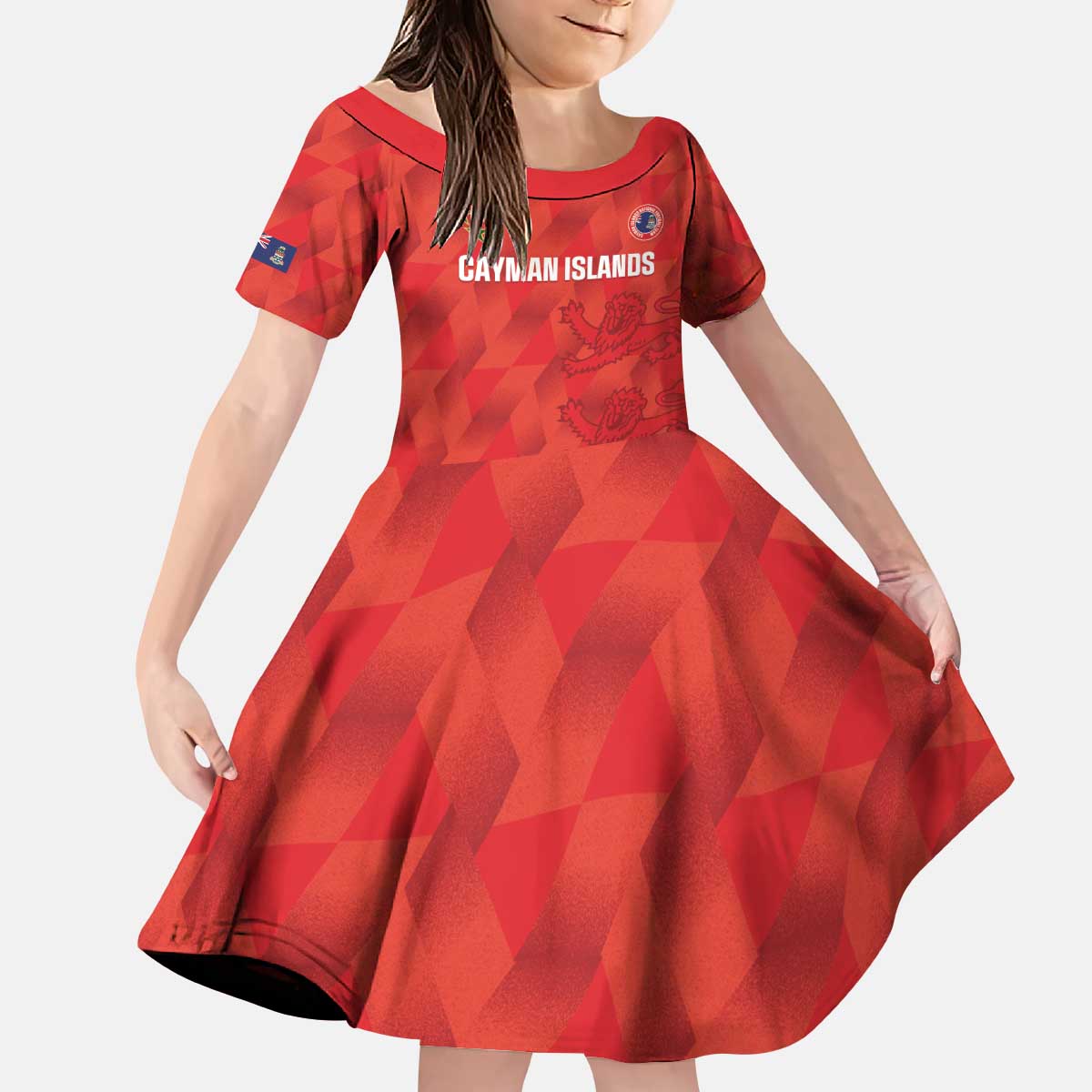 Custom Cayman Islands Football Kid Short Sleeve Dress 2025 Go Champions - Wonder Print Shop
