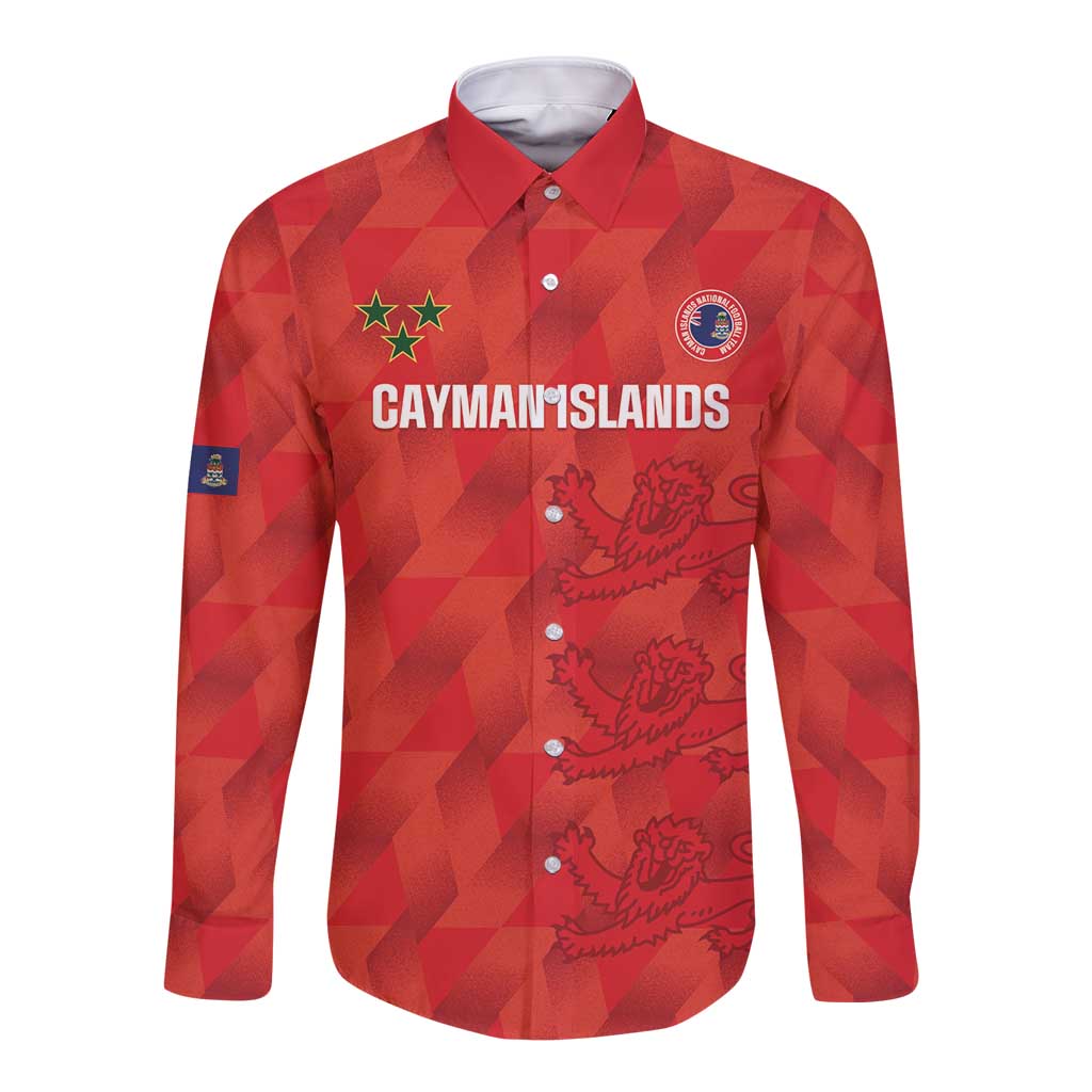 Custom Cayman Islands Football Long Sleeve Button Shirt 2025 Go Champions