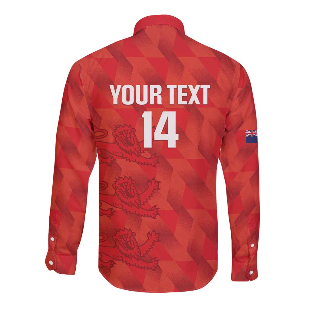 Custom Cayman Islands Football Long Sleeve Button Shirt 2025 Go Champions