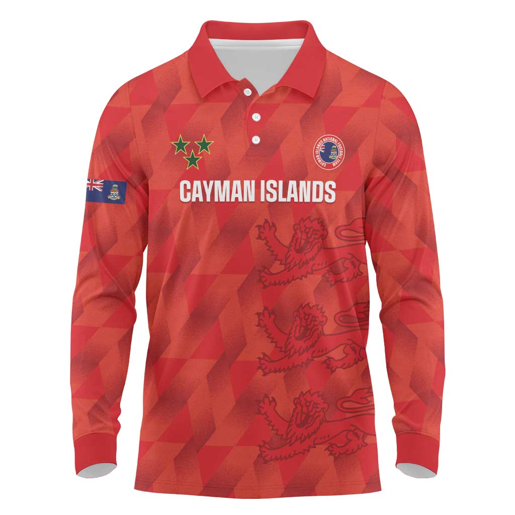Custom Cayman Islands Football Long Sleeve Polo Shirt 2025 Go Champions - Wonder Print Shop