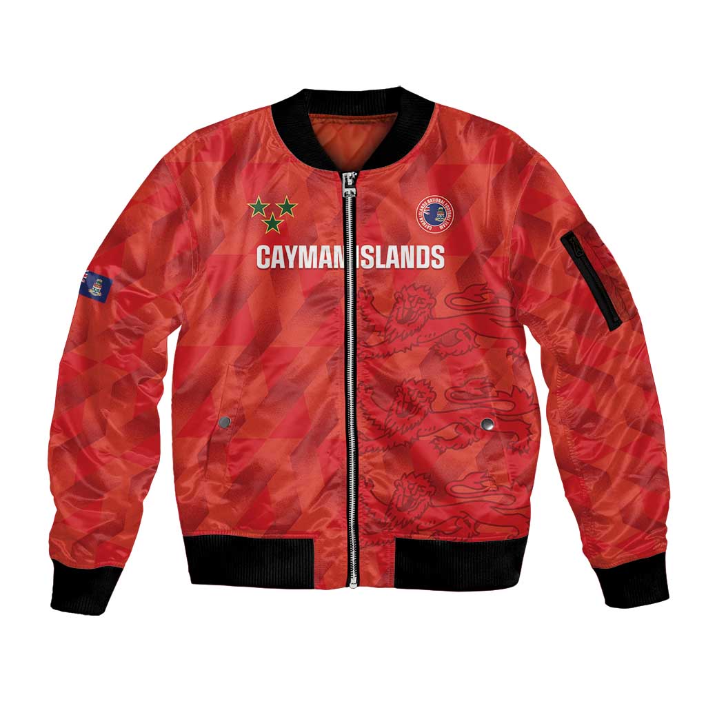 Custom Cayman Islands Football Sleeve Zip Bomber Jacket 2025 Go Champions - Wonder Print Shop