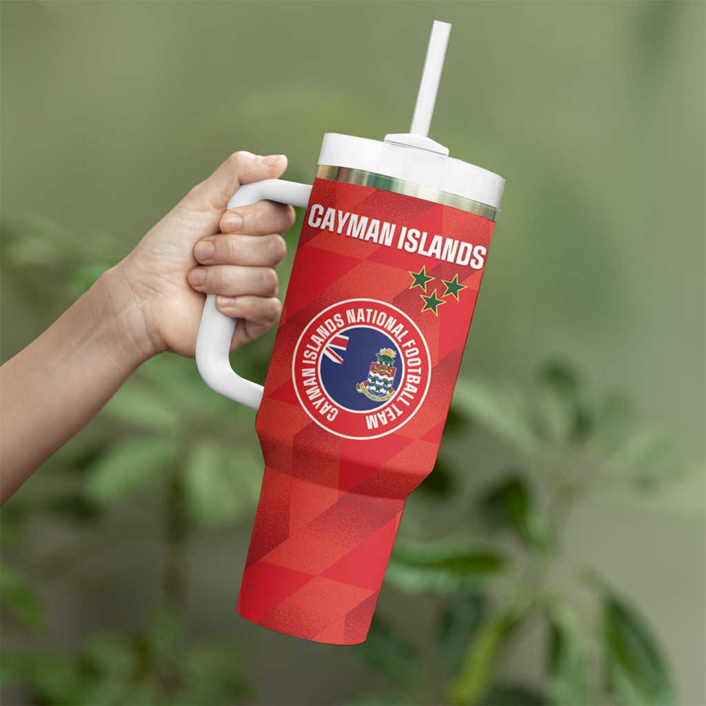 Custom Cayman Islands Football Tumbler With Handle 2025 Go Champions - Wonder Print Shop