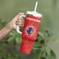 Custom Cayman Islands Football Tumbler With Handle 2025 Go Champions - Wonder Print Shop