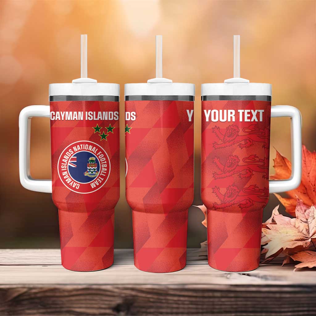 Custom Cayman Islands Football Tumbler With Handle 2025 Go Champions - Wonder Print Shop