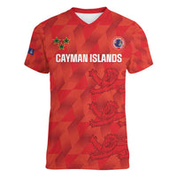 Custom Cayman Islands Football Women V-Neck T-Shirt 2025 Go Champions - Wonder Print Shop