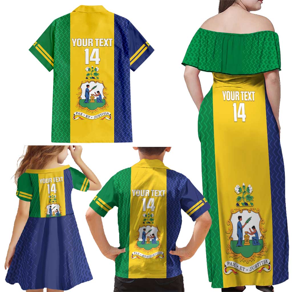 Custom Saint Vincent and the Grenadines Football Family Matching Off Shoulder Maxi Dress and Hawaiian Shirt Go Champions Vincy Heat - Wonder Print Shop