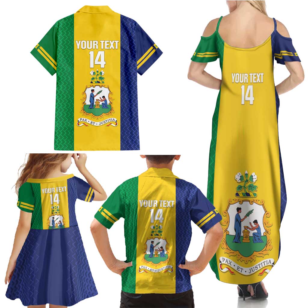 Custom Saint Vincent and the Grenadines Football Family Matching Summer Maxi Dress and Hawaiian Shirt Go Champions Vincy Heat - Wonder Print Shop