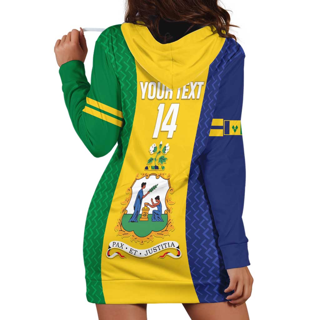 Custom Saint Vincent and the Grenadines Football Hoodie Dress Go Champions Vincy Heat - Wonder Print Shop