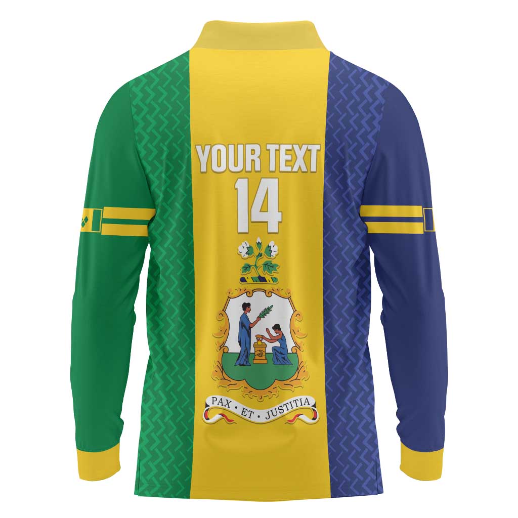 Custom Saint Vincent and the Grenadines Football Long Sleeve Polo Shirt Go Champions Vincy Heat - Wonder Print Shop
