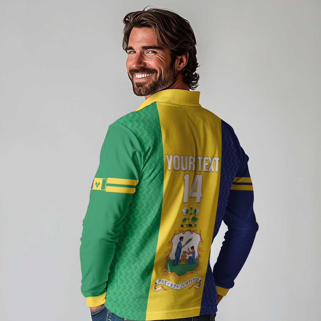 Custom Saint Vincent and the Grenadines Football Long Sleeve Polo Shirt Go Champions Vincy Heat - Wonder Print Shop