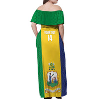 Custom Saint Vincent and the Grenadines Football Off Shoulder Maxi Dress Go Champions Vincy Heat - Wonder Print Shop
