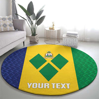 Custom Saint Vincent and the Grenadines Football Round Carpet Go Champions Vincy Heat - Wonder Print Shop