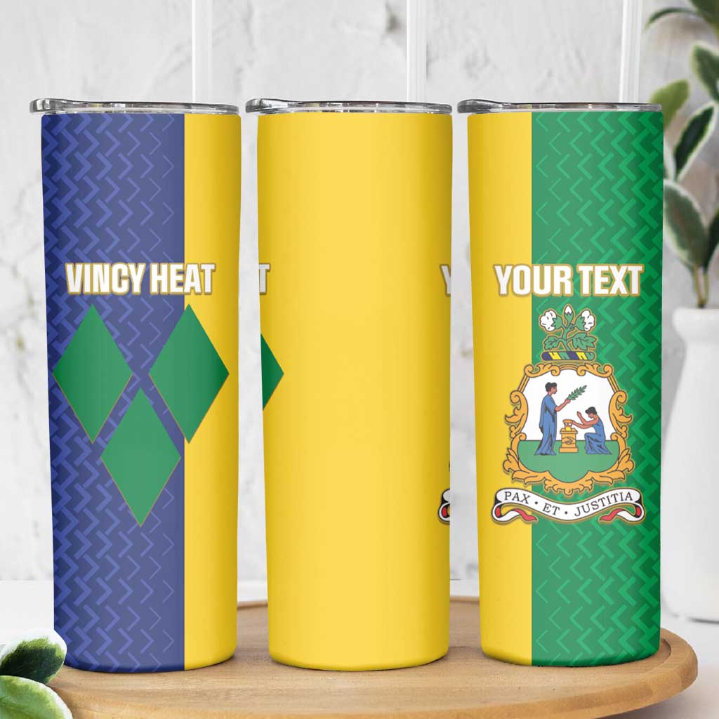 Custom Saint Vincent and the Grenadines Football Skinny Tumbler Go Champions Vincy Heat - Wonder Print Shop