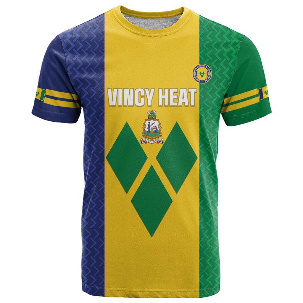 Custom Saint Vincent and the Grenadines Football T Shirt Go Champions Vincy Heat - Wonder Print Shop