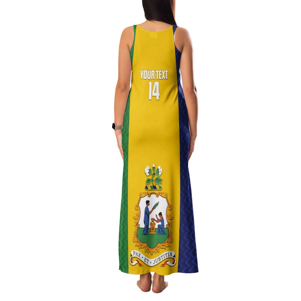 Custom Saint Vincent and the Grenadines Football Tank Maxi Dress Go Champions Vincy Heat - Wonder Print Shop