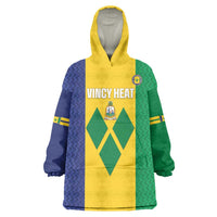 Custom Saint Vincent and the Grenadines Football Wearable Blanket Hoodie Go Champions Vincy Heat - Wonder Print Shop