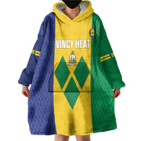 Custom Saint Vincent and the Grenadines Football Wearable Blanket Hoodie Go Champions Vincy Heat - Wonder Print Shop