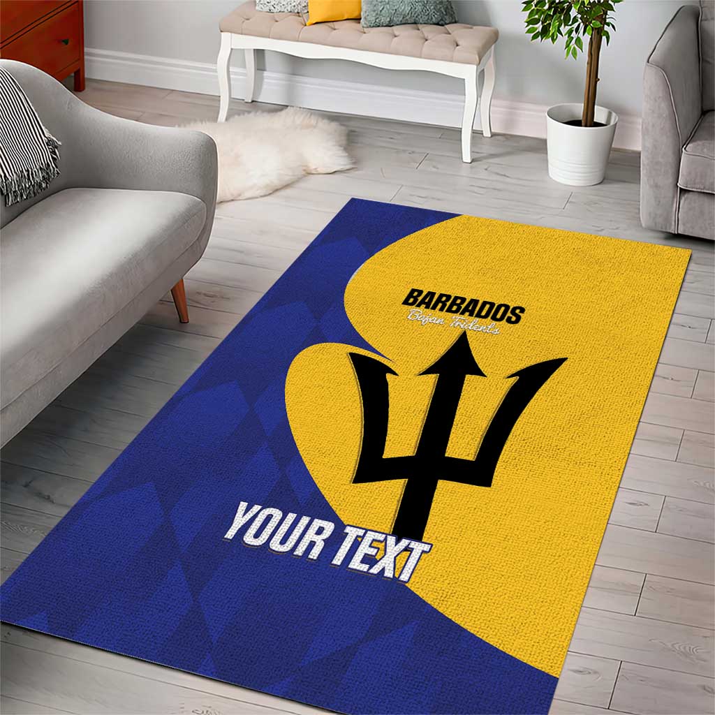 Custom Barbados Football Area Rug Go Champions Bajan Tridents