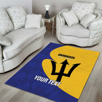 Custom Barbados Football Area Rug Go Champions Bajan Tridents