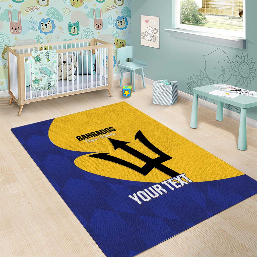 Custom Barbados Football Area Rug Go Champions Bajan Tridents