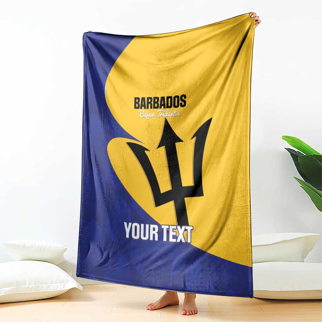 Custom Barbados Football Blanket Go Champions Bajan Tridents