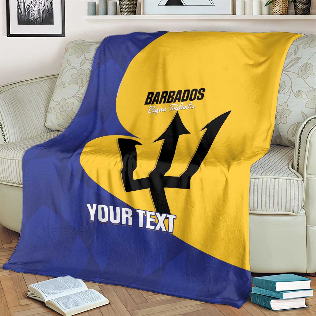 Custom Barbados Football Blanket Go Champions Bajan Tridents
