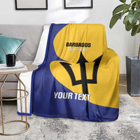 Custom Barbados Football Blanket Go Champions Bajan Tridents
