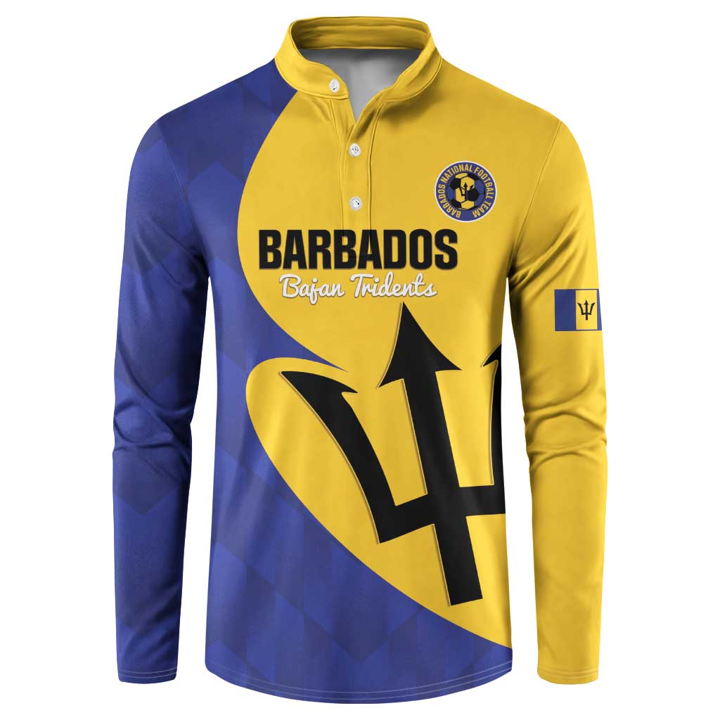 Custom Barbados Football Button Sweatshirt Go Champions Bajan Tridents - Wonder Print Shop