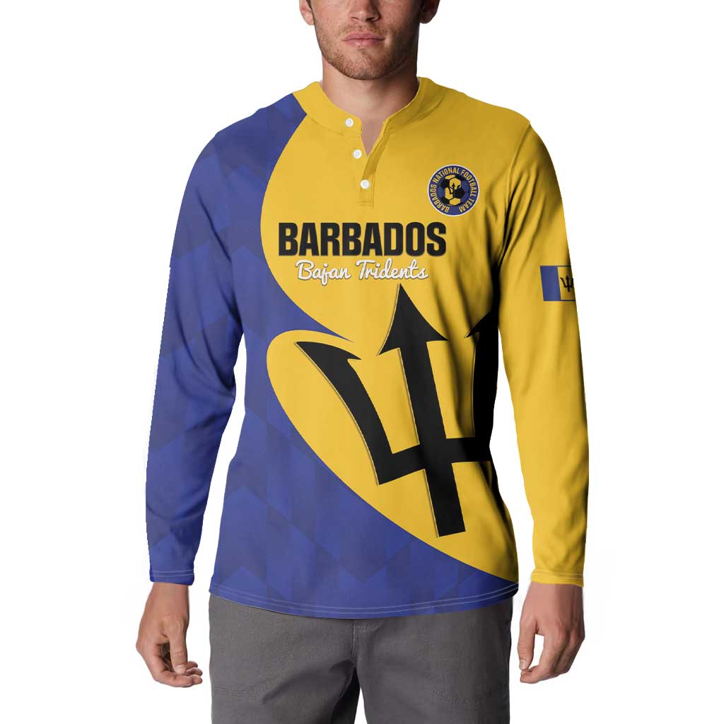 Custom Barbados Football Button Sweatshirt Go Champions Bajan Tridents - Wonder Print Shop