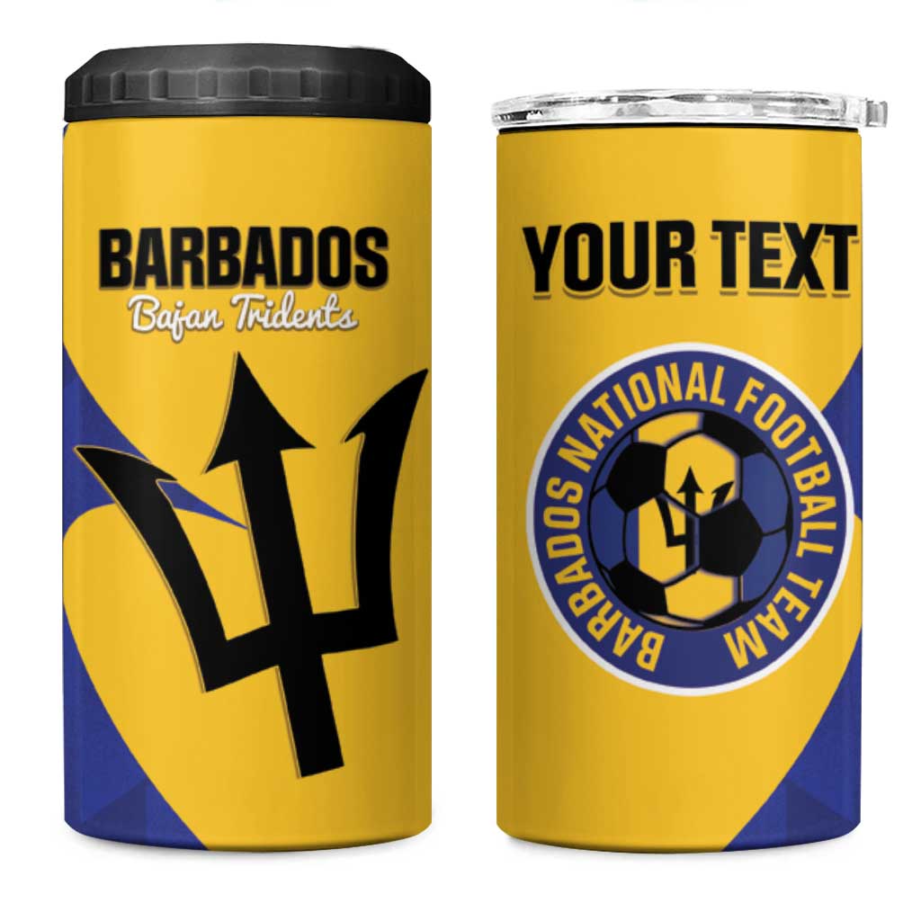 Custom Barbados Football 4 in 1 Can Cooler Tumbler Go Champions Bajan Tridents