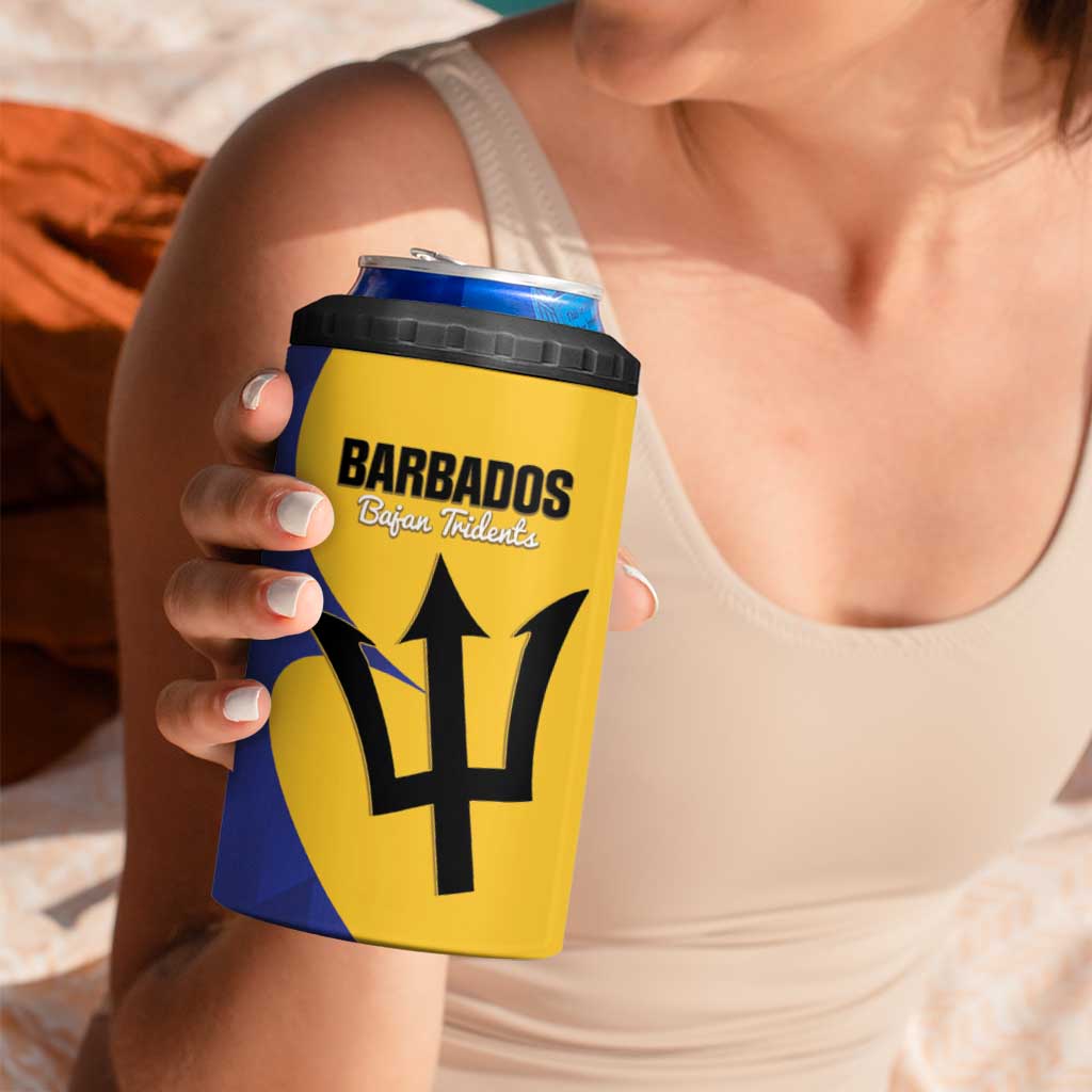 Custom Barbados Football 4 in 1 Can Cooler Tumbler Go Champions Bajan Tridents